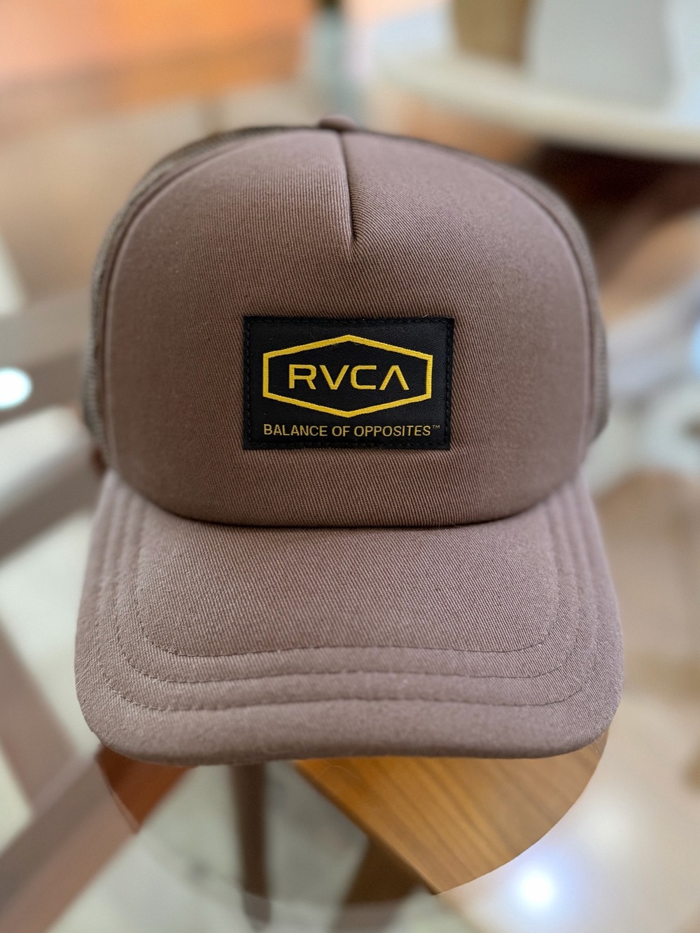RVCA Brown Patch Logo Trucker Hat